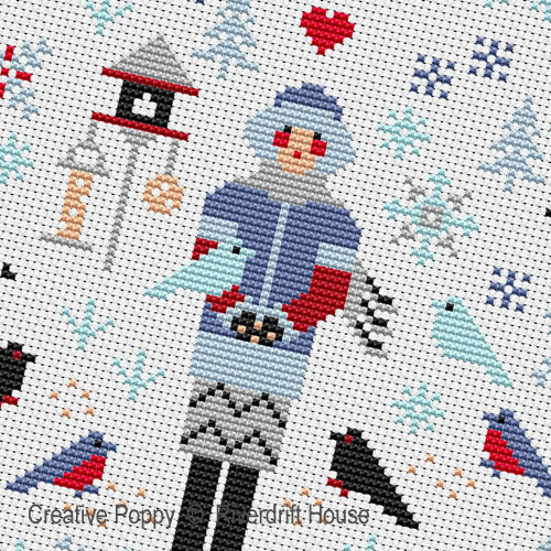 Riverdrift House - Mini Winter Sampler zoom 1 (cross stitch chart)