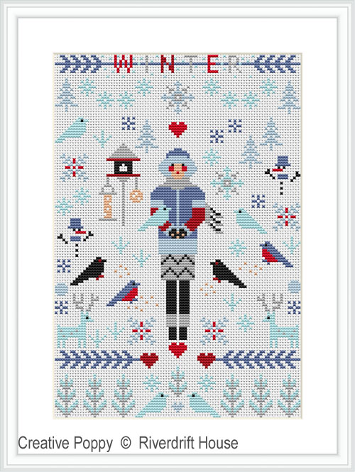 <b>Winter Mini Sampler</b><br>cross stitch pattern<br>by <b>Riverdrift House</b>