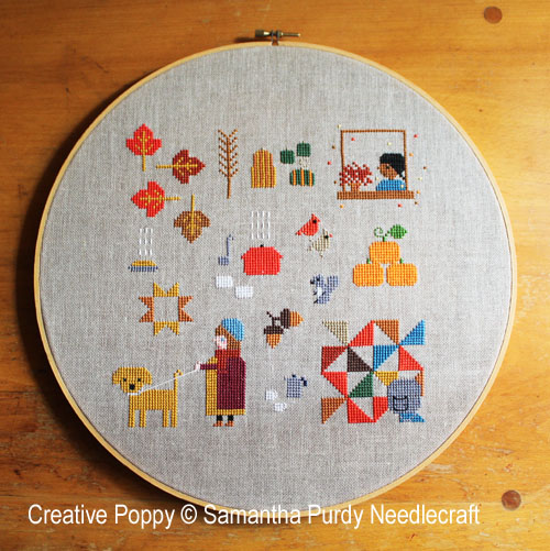 Autumn Sampler cross stitch pattern by Samanthapurdyneedlecraft