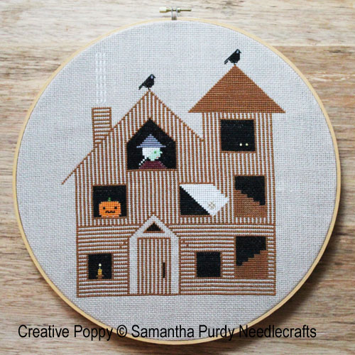 Halloween House cross stitch pattern by Samantha Purdy Needlecraft