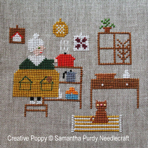 Letting the stew cool cross stitch pattern by Samantha Purdy Needlecraft