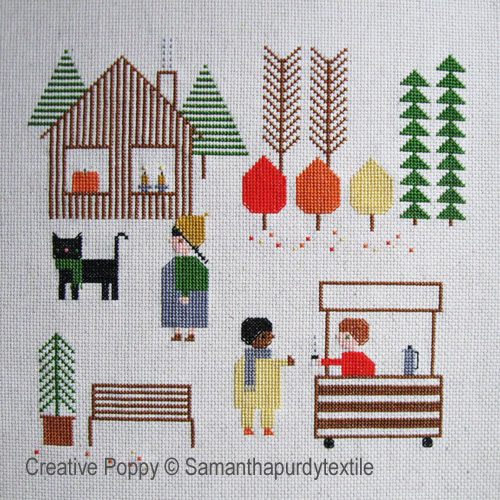 Samanthapurdytextile - Fall Day zoom 4 (cross stitch chart)