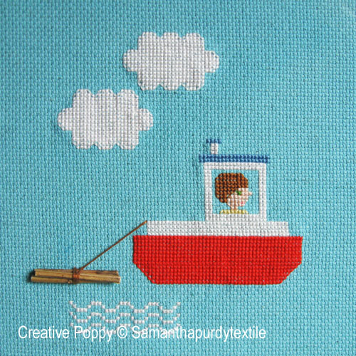 Tug Boat Ride, cross stitch pattern by Samantha Purdy Textiles