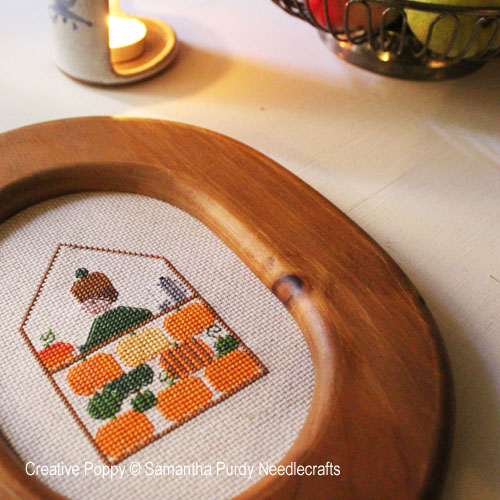 Pumpkins for sale cross stitch pattern by Samantha Purdy Needlecrafts
