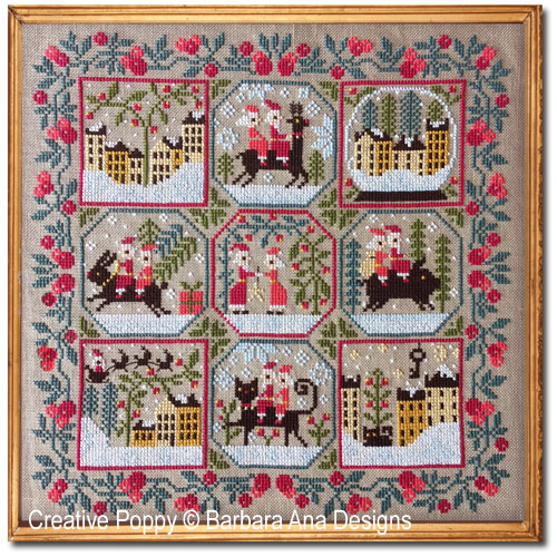 Santa&#039;s Trips - Cross stitch pattern for Christmas by Barbara Ana
