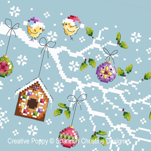 Christmas Branch cross stitch pattern by Shannon Christine Designs
