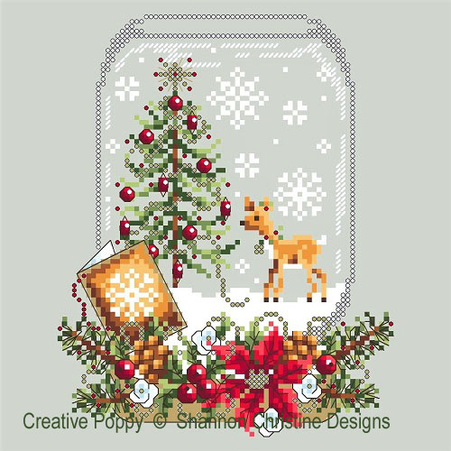 Shannon Christine Designs - Deer Snow Globe (cross stitch chart)