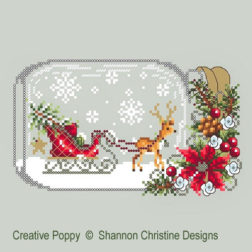 Sleigh Snow Globe cross stitch pattern by Shannon Christine Designs