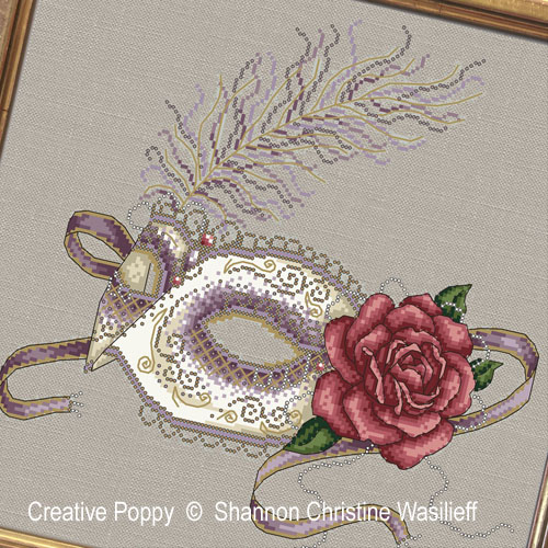 Shannon Christine Designs - Venetian Mask zoom 1 (cross stitch chart)