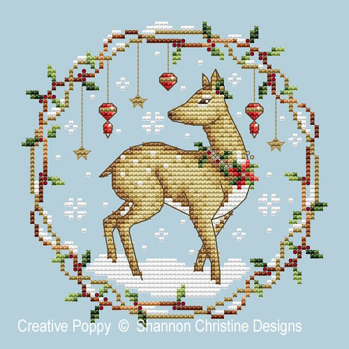 Woodlands Deer cross stitch pattern by Shannon Christine Designs