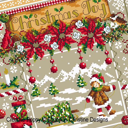 Christmas Joy cross stitch pattern by Shannon Christine Designs, zoom 1
