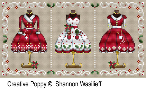Shannon Christine Designs - Mrs Clause\'s Merry Outfits zoom 3 (cross stitch chart)