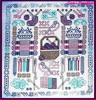 My sewing basket, blackwork pattern by Tams Creations