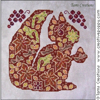 <b>Autumn Squirrel</b><br>cross stitch pattern<br>by <b>Tam\'s Creations</b>