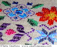 Floral satin Banner - cross stitch pattern - by Tam's Creations (zoom 1)