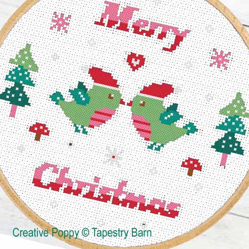 Tapestry Barn - Christmas birds zoom 1 (cross stitch chart)