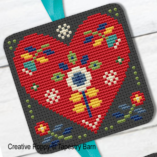 Tapestry Barn - Festive Folk Art Ornaments zoom 2 (cross stitch chart)