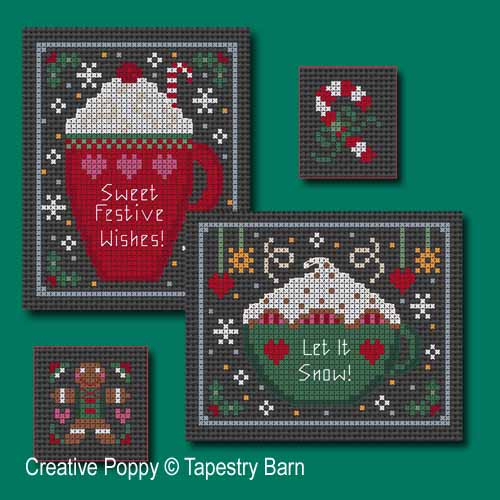 Tapestry Barn - Hot chocolate (Festive Wishes) zoom 3 (cross stitch chart)