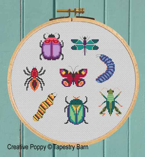Insects (Beetle, Bugs and Butterflies), cross stitch pattern by Tapestry Barn