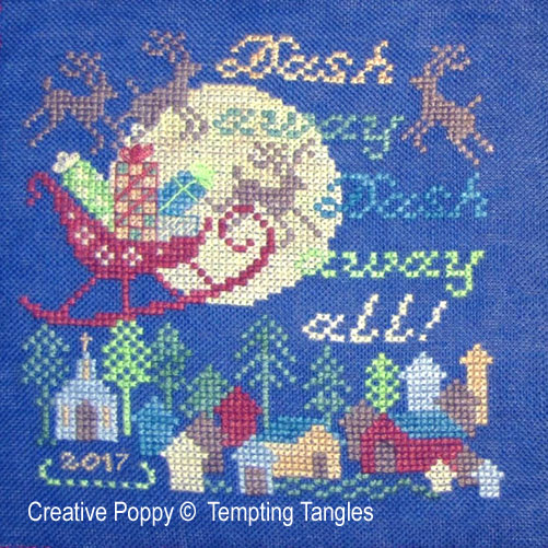 Tempting Tangles - Dash Away All! Christmas Ornament (cross stitch chart)