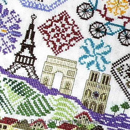 Quakers in France cross stitch pattern by Tempting Tangles, zoom 1