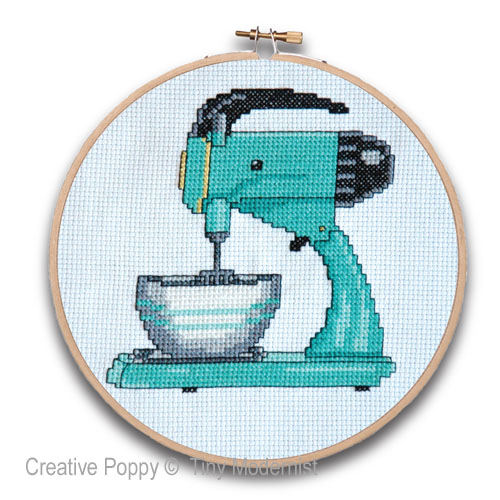 Retro Kitchen Mixer cross stitch pattern by Tiny Modernist