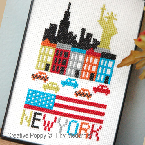 New York, cross stitch pattern by Tiny Modernist