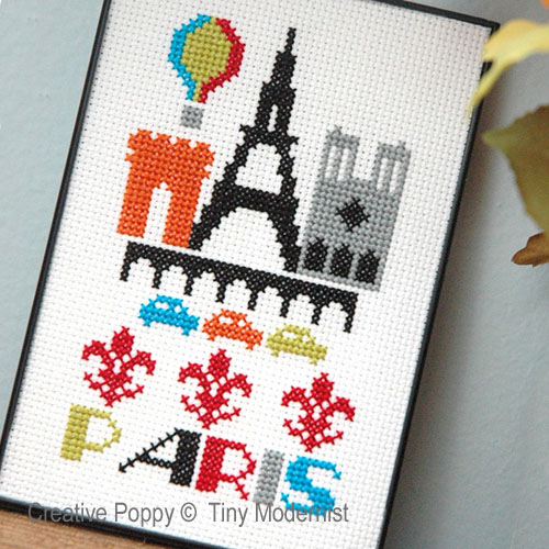 Paris, cross stitch pattern by Tiny Modernist