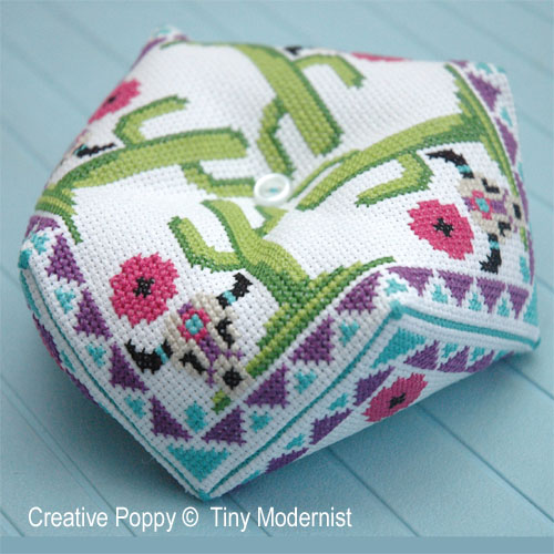 Western Biscornu cross stitch pattern by Tiny Modernist