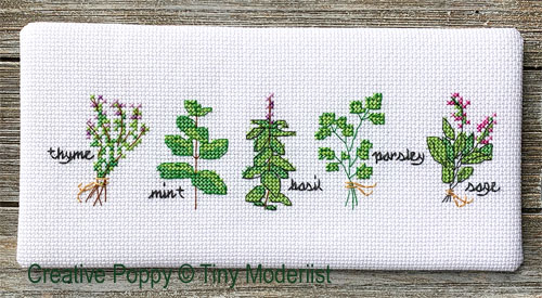 Herb Pots cross stitch pattern by Tiny Modernist