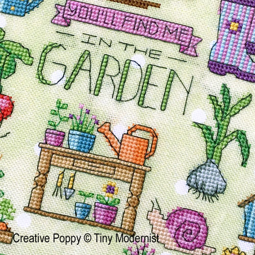 Spring Garden, cross stitch pattern by Tiny Modernist