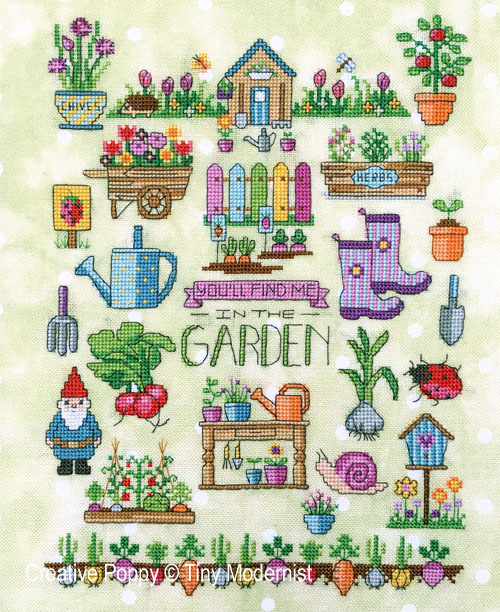 Spring Garden cross stitch pattern by Tiny Modernist