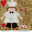 <b>Kiss the cook (male version)</b><br>cross stitch pattern<br>by <b>Barbara Ana Designs</b>