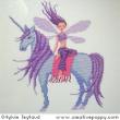 Lea, the Fairy with the blue Unicorn - cross stitch pattern - by Sylvie Teytaud