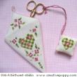 Rose hearts Scissor case & scissor fob - cross stitch pattern - by Marie-Anne Réthoret-Mélin