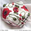 Poppy Biscornu - cross stitch pattern - by Faby Reilly Designs