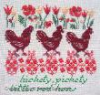 <b>Hickety, Pickety... (three red hens!)</b><br>cross stitch pattern<br>by <b>Perrette Samouiloff</b>