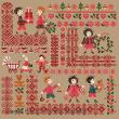 <b>Christmas Mini motif sampler (large)</b><br>cross stitch pattern<br>by <b>Perrette Samouiloff</b>