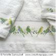 The parakeets - design for Bathroom towel - cross stitch pattern - by Perrette Samouiloff