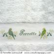 <b>The parakeets - design for hand towel</b><br>cross stitch pattern<br>by <b>Perrette Samouiloff</b>