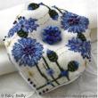Cornflower Biscornu - cross stitch pattern - by Faby Reilly Designs