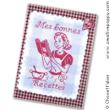 Recipe book cover: mes bonnes recettes - cross stitch pattern - by Chouett'alors