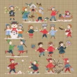 <b>Happy Childhood collection  - Winter</b><br>cross stitch pattern<br>by <b>Perrette Samouiloff</b>