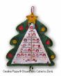 Christmas Owls Tree, advent calendar: Cross stitch pattern designed by Chouett'alors