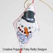 <b>Sonny the Snowman Pendant</b><br>cross stitch pattern<br>by <b>Faby Reilly Designs</b>