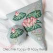 Pink lotus Scissor case and fob - cross stitch pattern - by Faby Reilly Designs