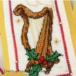 cross stitch minimotifs for Christmas with a harp, bells, candles and crackers (zoom1)