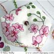 Plum orchid biscornu - cross stitch pattern - by Faby Reilly Designs
