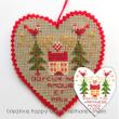 Happiness, Peace and Love Ornament - cross stitch pattern - by Marie-Anne Réthoret-Mélin
