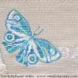 Butterflies - design for Bath towel - cross stitch pattern - by Marie-Anne Réthoret-Mélin (zoom 1)